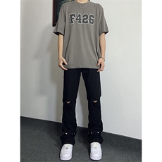 夏季美式高街破洞铆钉牛仔裤货号K750P60，男装牛仔裤，电商A063