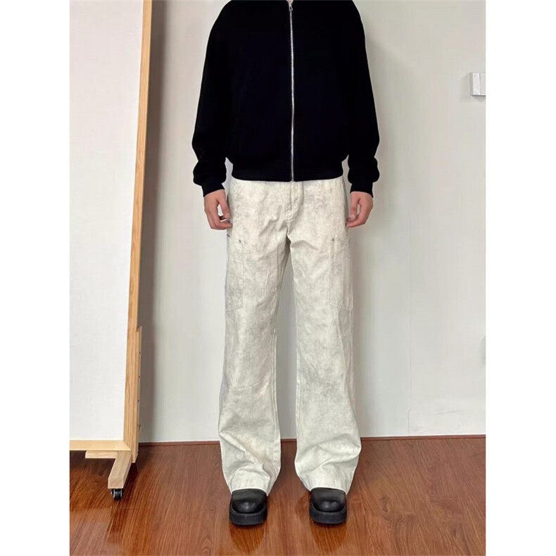 美式复古工装裤男百搭直筒宽松痞帅阔腿休闲长裤秋季LB30311-p63,男装工装外套,星座1008
