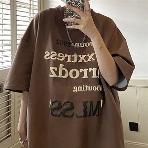 潮 立体发泡字母印花夏季宽松短袖T恤男女 814-1-T576-P38图片