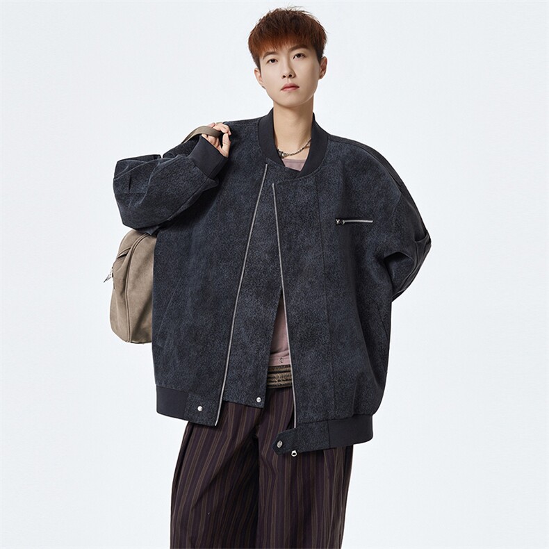 2026春季新款现货皮衣男棒球领夹克外套DSA157B-JK7957-特P75,男装夹克,电商A157B