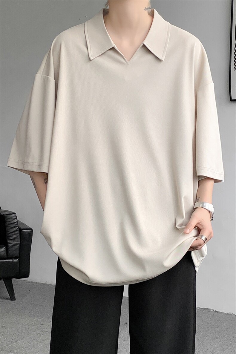 M-8XLv领冰丝短袖Polo衫特大码宽松凉感半袖翻领T恤衫DX1202/P30,男装T恤,电商B238