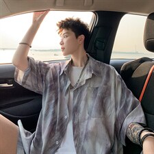 2026美式扎染印花冰丝凉感短袖碎花衬衫薄套装 TZ5655/特P45 紫色,男装T恤,电商A094,电商基地 2026美式扎染印花冰丝凉感短袖碎花衬衫薄套装 TZ5655/特P45 紫色,男装T恤,电商A094,电商基地