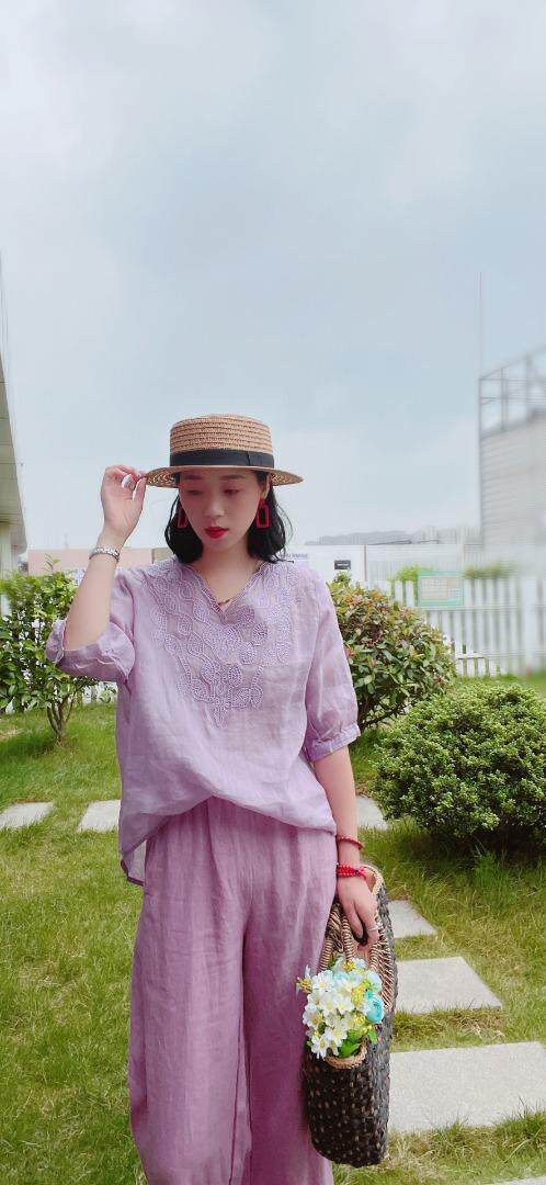 纯苎连衣裙小衫裤子裙子衬衣 时尚风 风淑女风休闲风，女装连衣裙，川哲