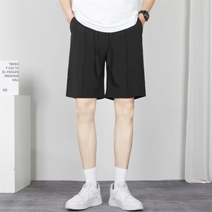 垂感休闲西装短裤男裤子外穿大裤头男款五分冰丝西裤 VS057图片