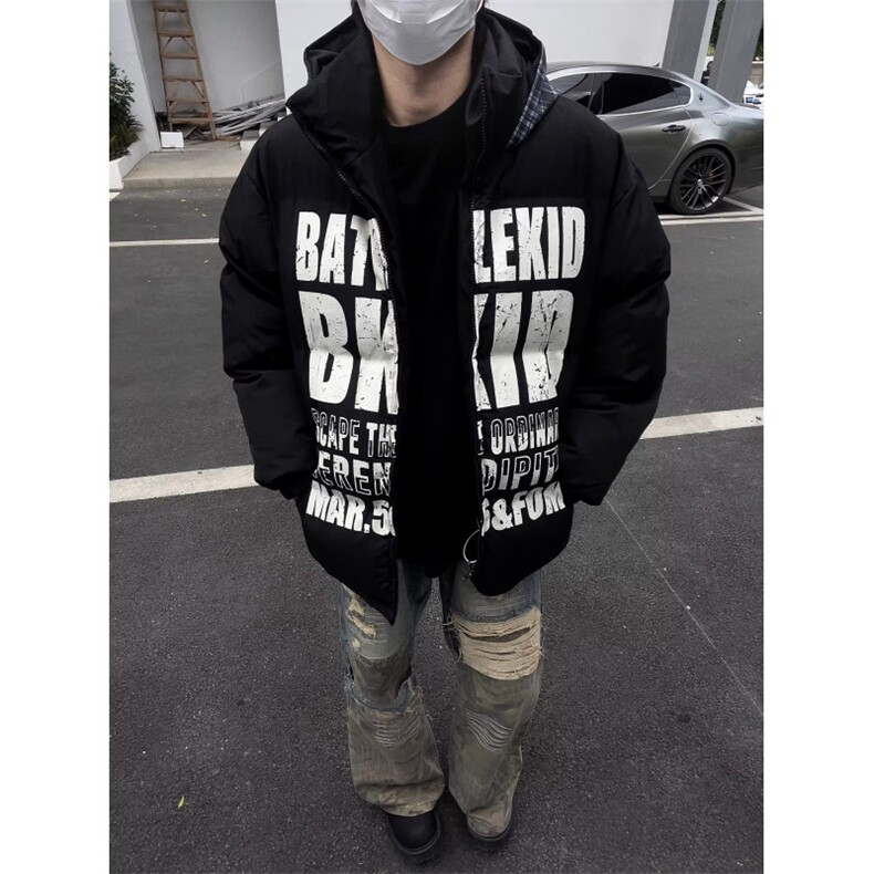 高质量美式假两件印花立领棉衣ZM097-P98,男装棉衣,星座313A(原308A-2)
