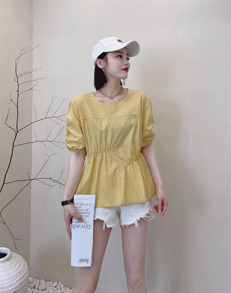 夏季新款小众设计感褶皱时尚小衫,女装其它,L·H·X