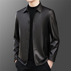 Z5570男士秋冬新款长袖PU皮外套翻领休闲青年夹克，男装夹克，电商B360A（原721A）