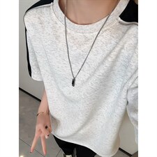 2026夏季新款拼接解构270g华棉短袖T恤男DT6260特P25建议零售价68，男装T恤，电商A001