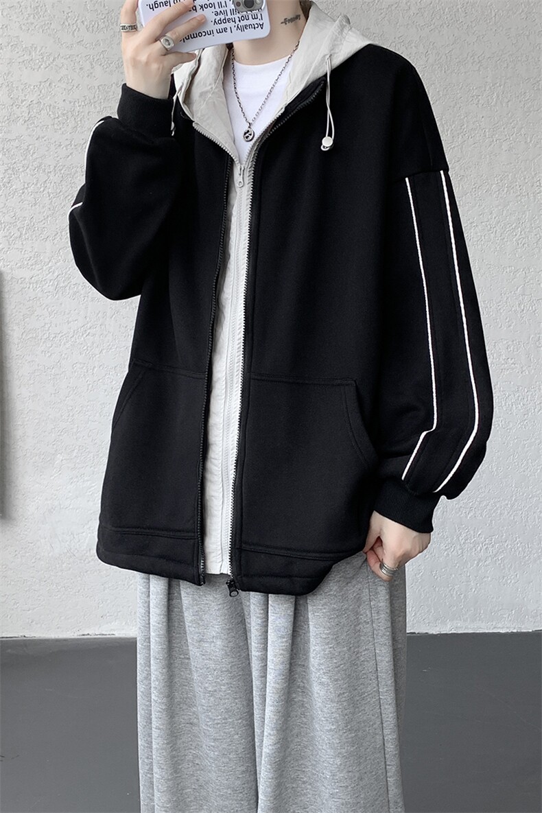 8XL-M秋季假两件加厚卫衣男棒球服夹克风衣外套WY36P78,男装夹克,电商D206-1
