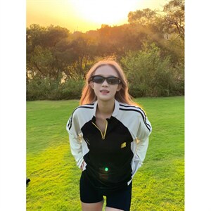 档口现货。T恤男女长袖宽松百搭拼色卫衣ST739-P43图片