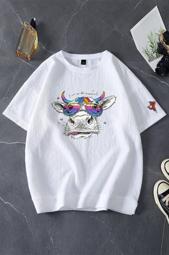 夏季新品青少年大码港风个性印花情侣男女圆领短袖T恤T616P30，男装T恤，电商B226