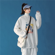 中性21秋装新款圆领套头宽松卫衣潮流情侣男女潮流外套WY086P38，女装短外套，电商D325