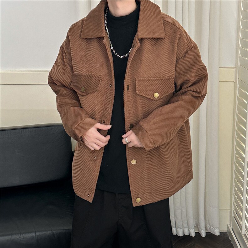 现货%羊毛-高品质呢料外套宽松毛呢大衣夹克-A131-105,男装夹克,电商A351