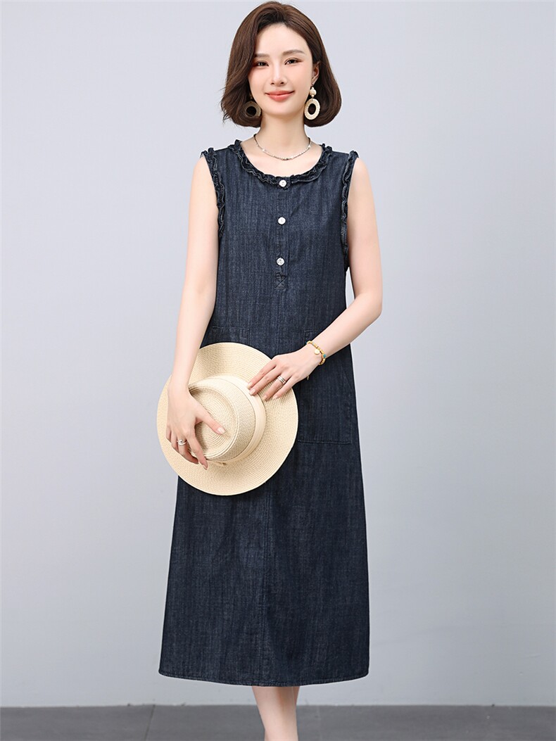 2025年夏季牛仔背心连衣裙,女装连衣裙,小林双子