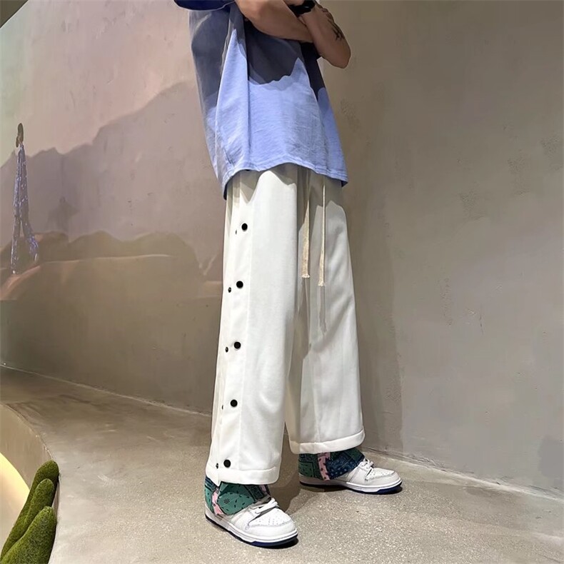 男春季潮流时尚休闲长裤排扣裤D320P37,男装休闲裤,星座1116-2