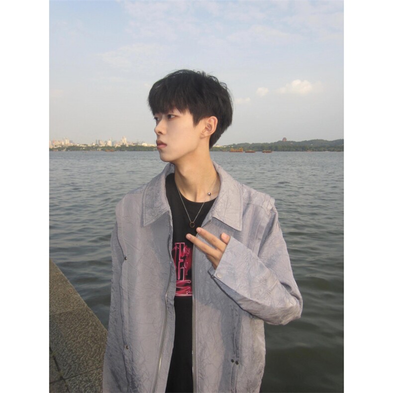 【有货】cleanfit短款褶皱外套男款春秋高级感痞帅夹克W186LL-P72,男装夹克,星座1007（原301D）