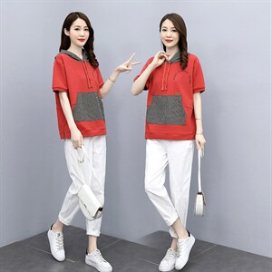 时尚运动套装2024新款夏款年轻妈妈品牌太洋气减龄休闲两件套,妈妈与女儿穿衣搭配pk图片