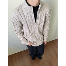 网图现货美式宽松立领半拉链毛衣男M9201特P60，男装针织衫/毛衣，星座205-3