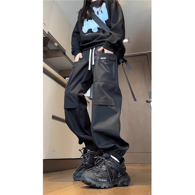 新款长裤宽松休闲裤男百搭裤子春秋季束脚防风登山裤MKG25P39,男装休闲裤,星座1013-5