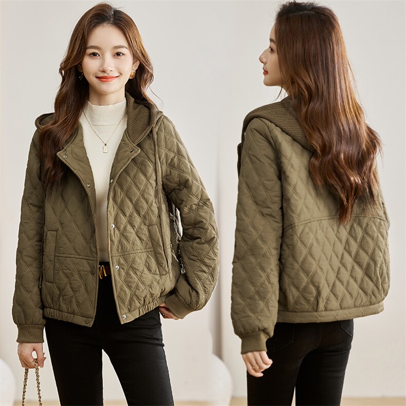 时尚气质短款棉衣女冬季新款休闲百搭加厚保暖外套，女装棉衣/棉服，心心服饰