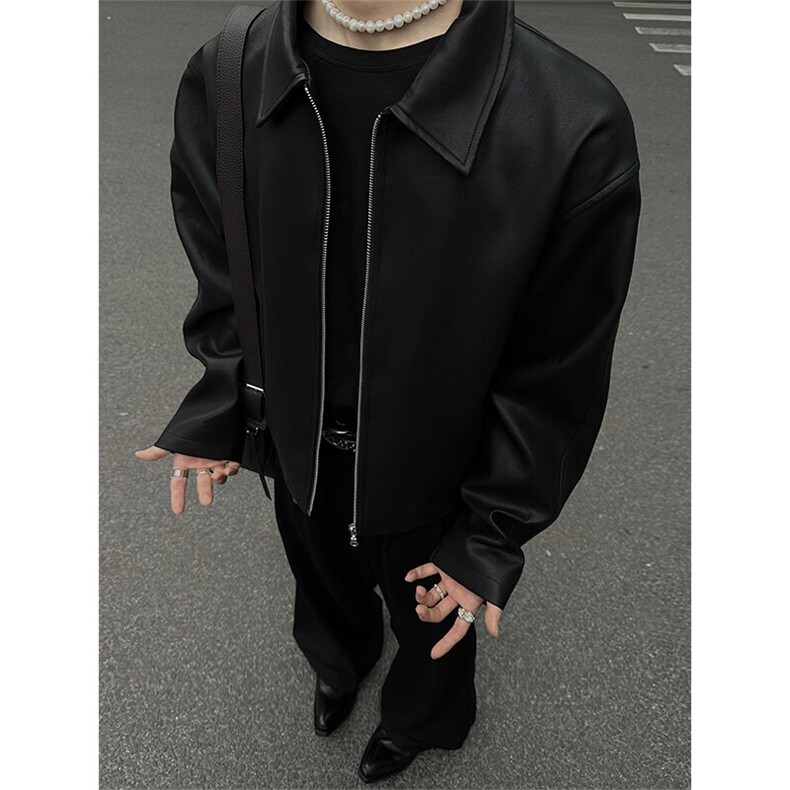 安可拉红内里PU皮外套机理机车皮衣夹克JK962特P65,男装皮衣,星座908-1