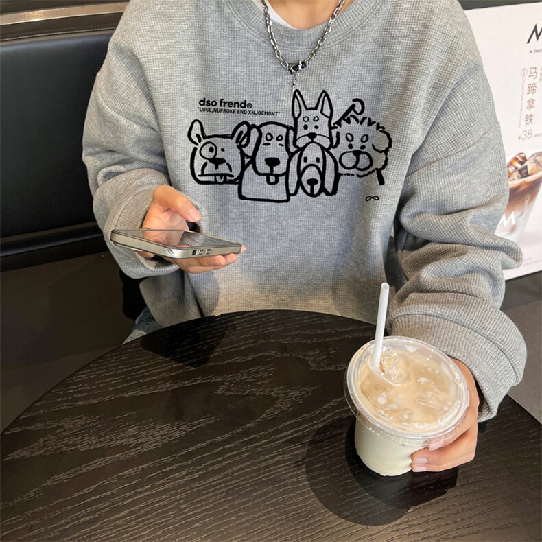 华夫格！华夫格上衣男圆领华夫格卫衣男大码长袖t恤男HY232-特P23,男装T恤,电商B367