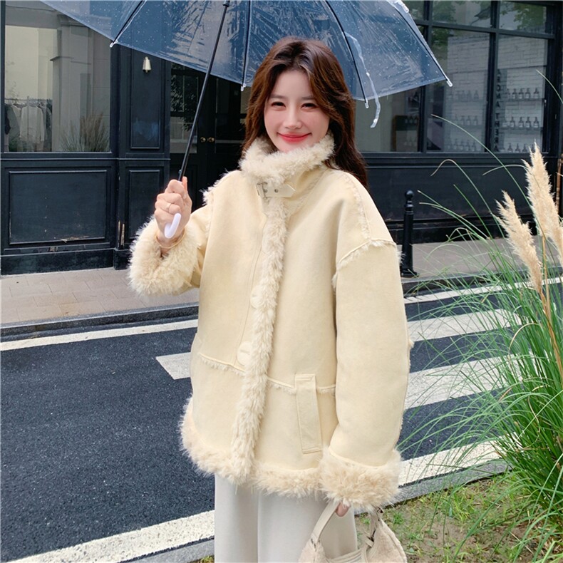 有货~2色立领保暖皮毛一体外套2C118-M865-P195-K288,女装皮草,2C118