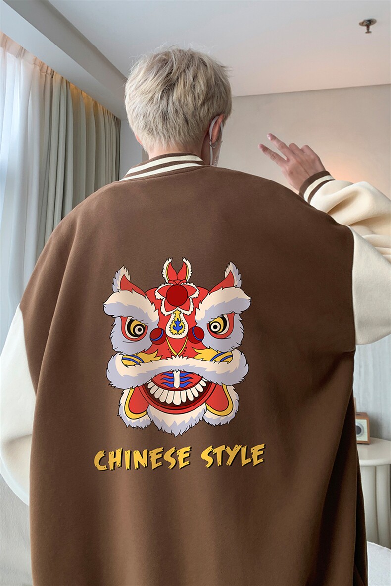 摇粒绒棒球服男大码开衫卫衣男夹克BF86185-P65,男装夹克,电商A040