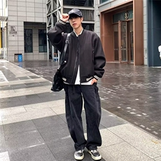 JY372-P59潮牌慵懒风高级感纯色连帽夹克外套网图，男装夹克，星座1501-3