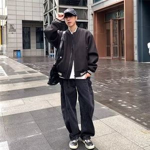 JY372-P59 潮牌慵懒风高级感纯色连帽夹克外套 网图图片