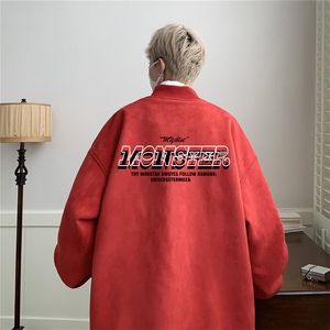 23秋款美式复古麂皮绒飞行棒球服男女夹克外套JF3301-P80控108图片