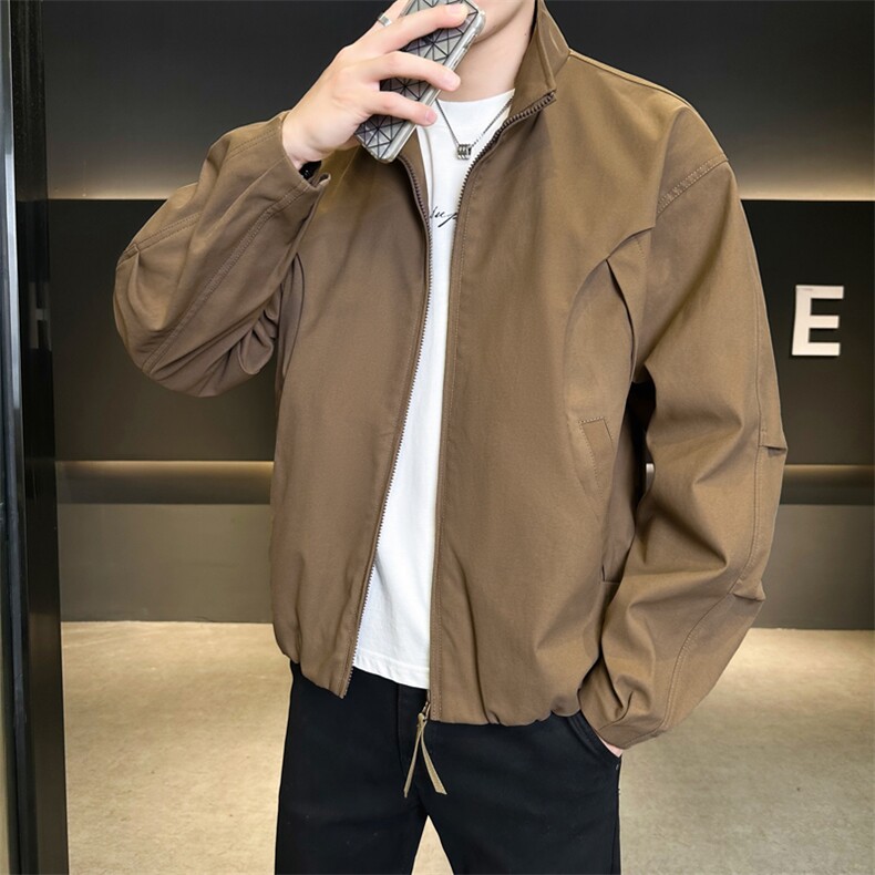 现货美式蝙蝠袖立领夹克外套男2026新款短款外套JK02636-P75,男装夹克,星座308B-2