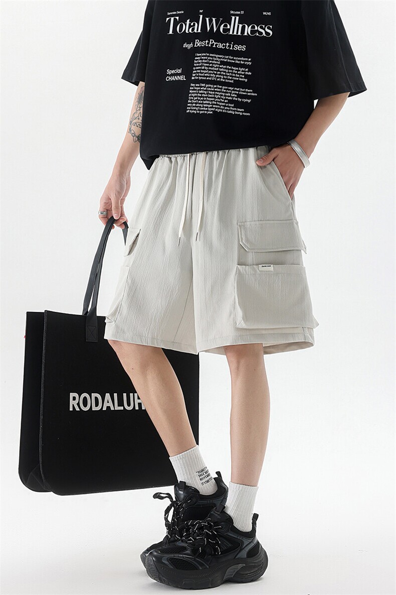 8XL-M特大码冰丝短裤男五分裤褶皱休闲裤工装中裤DK1504P45控68,男装牛仔裤,电商D206-1
