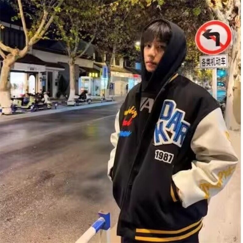 【现货】DM311-P65重磅潮牌徽章刺绣设计棒球服春季新款高街外套图片