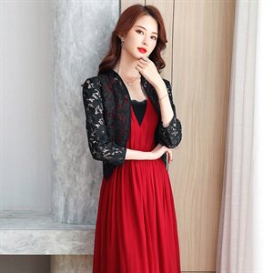 2023年夏季绣花开衫短款修身百搭蕾丝衫/雪纺衫时尚潮流,女装蕾丝衫/雪纺衫,婵米儿