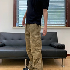 男女户外迷彩朦胧感扎染多口袋直筒休闲裤痞帅层次褶皱伞兵工装裤，男装工装外套，星座218-8