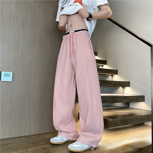 抖音品质夏新款多巴胺纯色透气宽松休闲裤B315-K25569-特p35控68图片