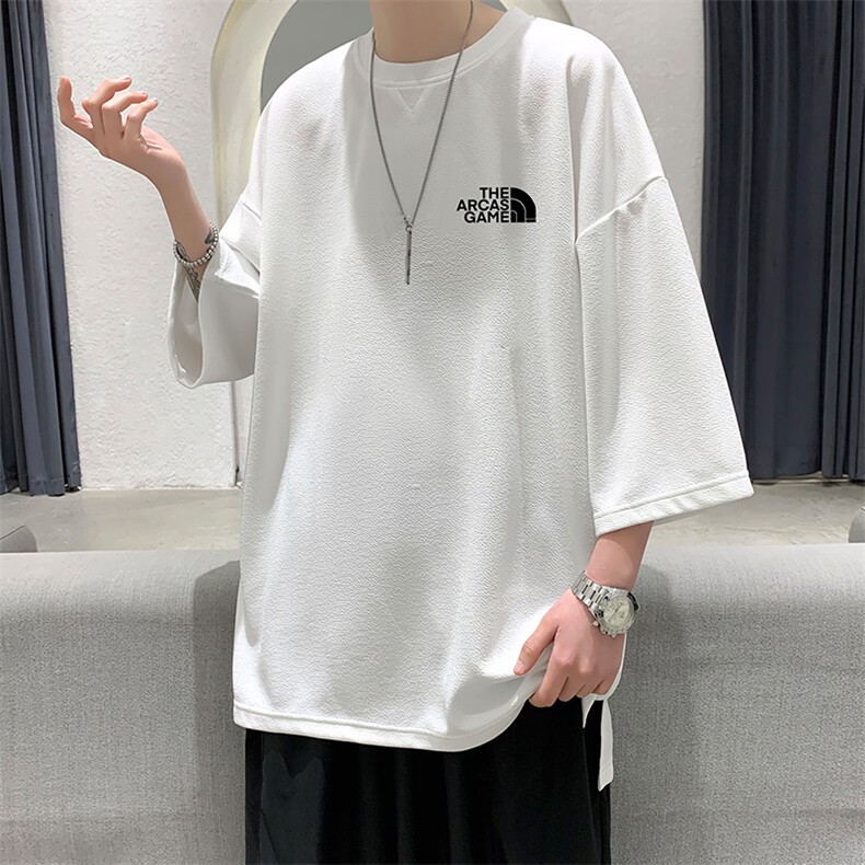 Q11232-P30春夏季七分袖t恤男大码五分袖男短袖中袖大皂风,男装T恤,电商A040