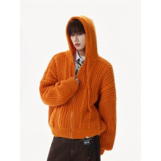 【现货】XZ1218MY5501特价51美式慵懒风麻花毛衣连帽针织纯色，男装针织衫/毛衣，星座1218（原611-3）