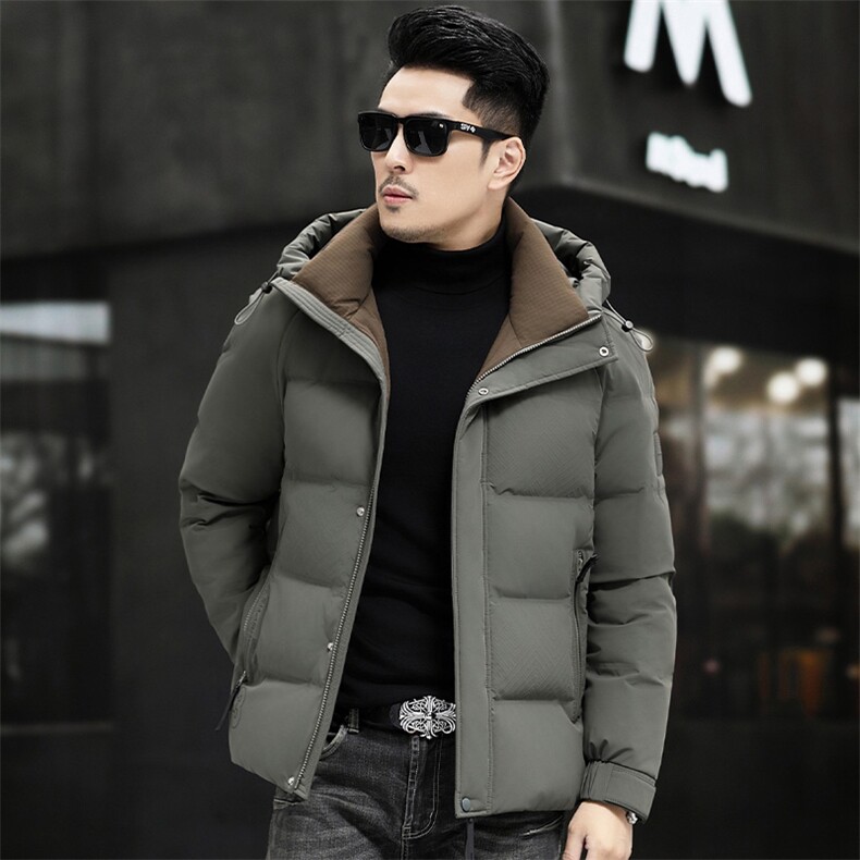 B6098钱塘2020-3时尚休闲厚款百搭有帽冬季中年男士羽绒服P250,男装羽绒服,钱塘207-3