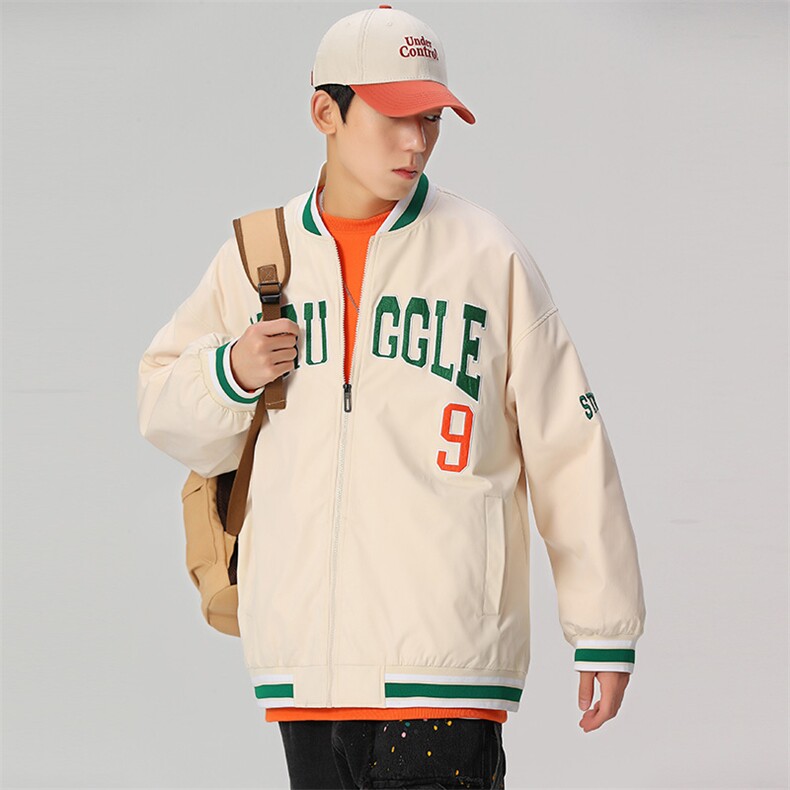 新款棒球服外套男潮牌潮流字母刺绣情侣学生夹克22103-P70控108,男装夹克,星座717