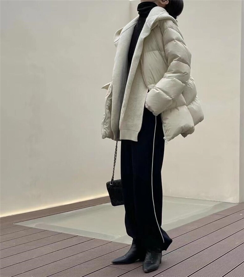 韩版带帽可推卸羽绒服，女装羽绒服，玩美