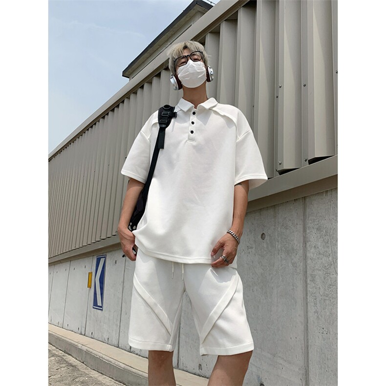 日系polo衫拼接T恤套装T3644上衣特P29控58/DK8615特P29控58,男装T恤,电商A007