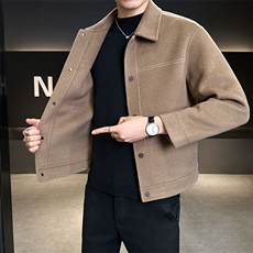 秋冬季新款双面羊毛毛呢外套男2025新款毛呢大衣B240-W853-P288，男装毛呢大衣，电商B240