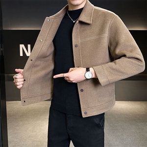 秋冬季新款双面羊毛毛呢外套男2025新款毛呢大衣B240-W853-P288图片