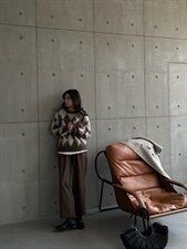 冬季·羊毛拼色格套头毛衫，其它，hello september