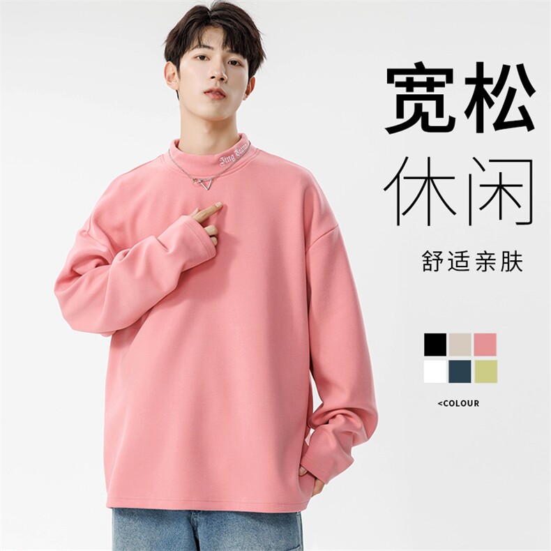 秋冬半高领德绒卫衣男有加绒 WY966-P35图片