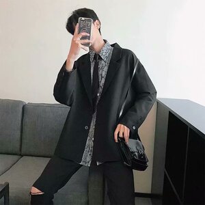 休闲西装外套男宽松韩版潮流宽松便装单西帅港风小西服雅痞dk制服图片