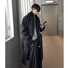港风长毛马海毛财阀羊毛呢子长款西装毛呢外套男FY77909P198控288，男装风衣，星座226-1
