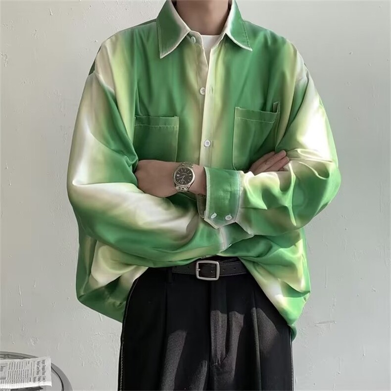 衬衫男韩版潮流拼色高街帅气2024春夏季ins宽松百搭外套C645-P48,男装衬衫,星座1109-3